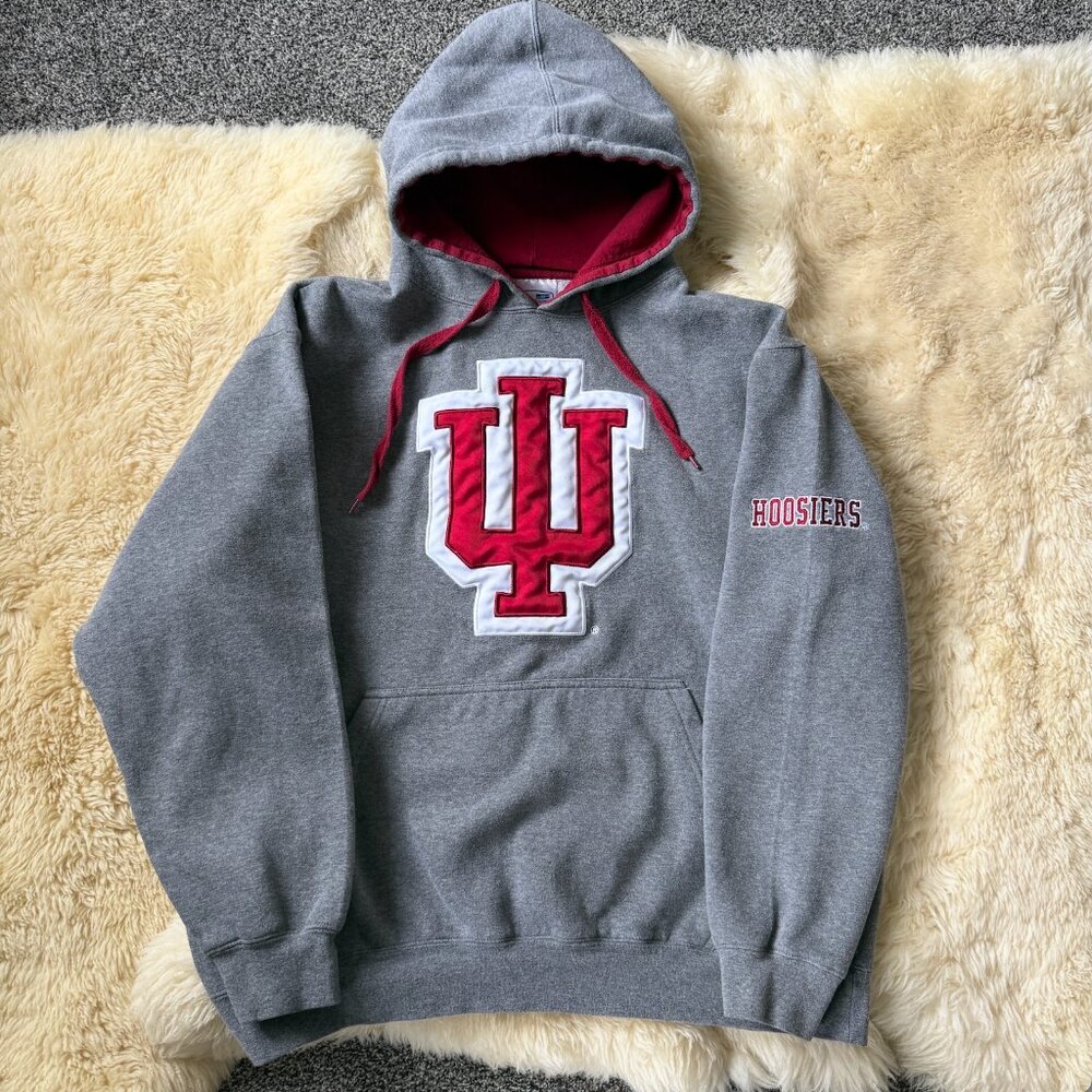 Vintage Gray IU Hoosiers Pullover Hoodie XL